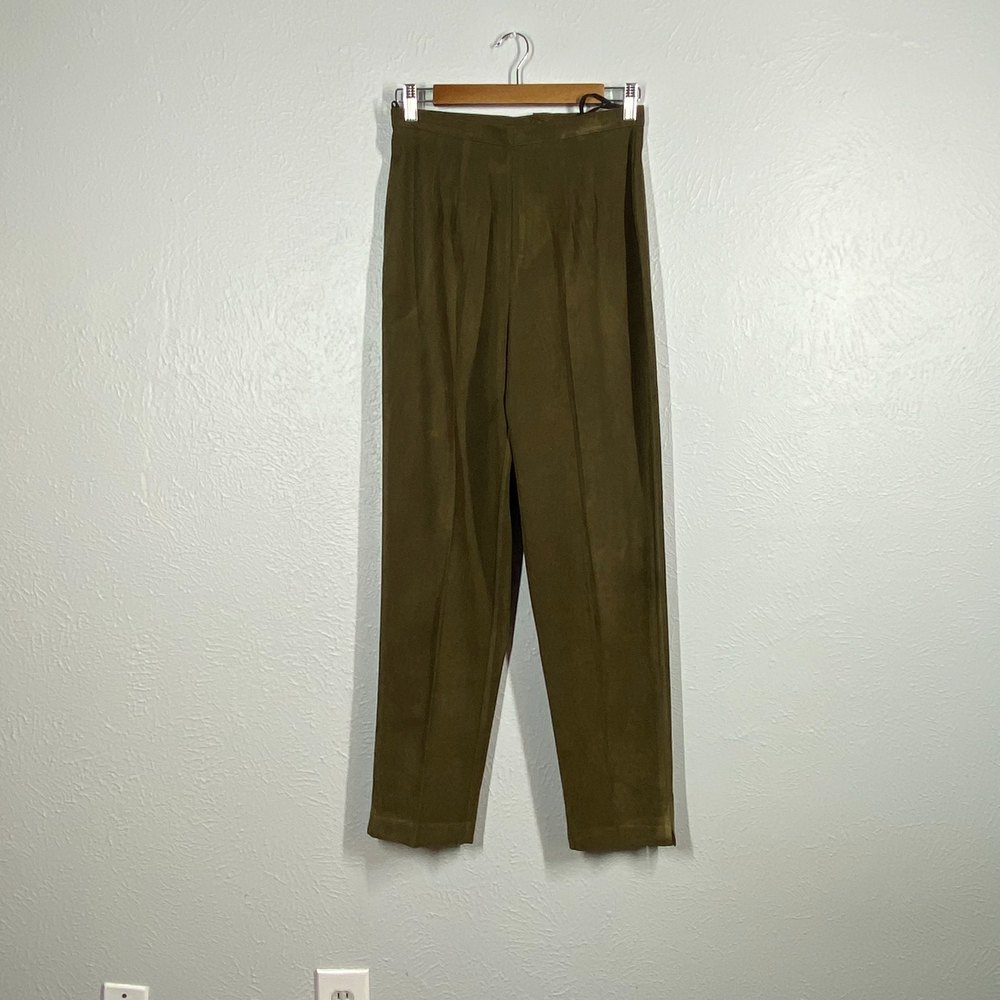DRESSBARN - Size 10 - Women Vintage High Waist Green Trouser